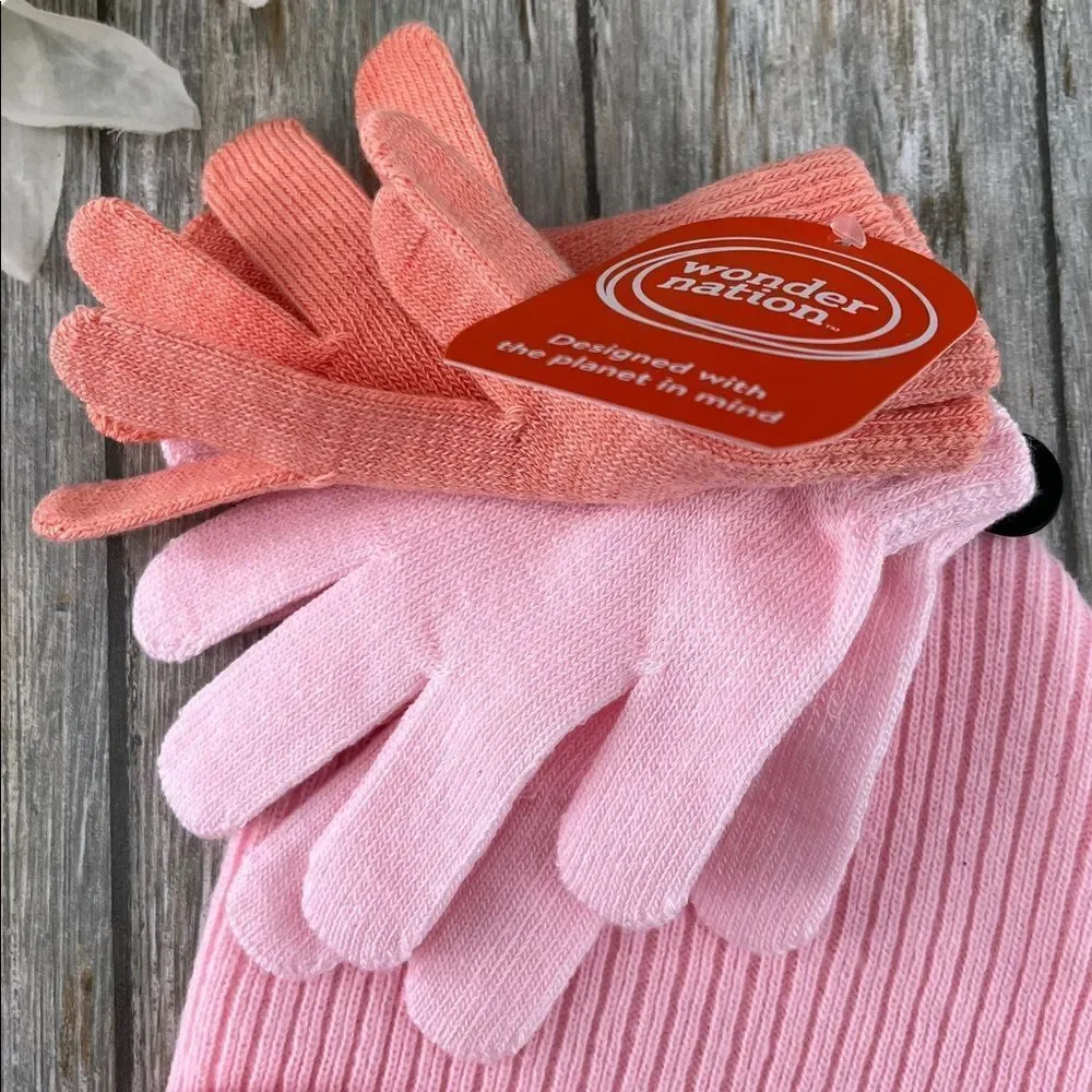 Girls Ribbed Beanie and Gloves 2, 3-Piece Sets Sizes 4-16 Years